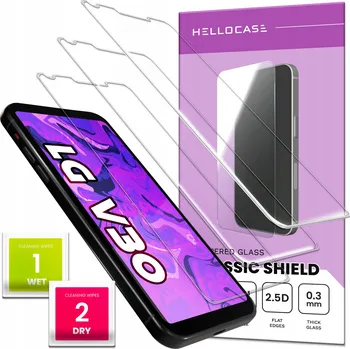 Pouzdro na mobilní telefon 3-BALENÍ Hybridní Sklo pro LG V30 (Fólie, Ochranná, Displej, 9H)