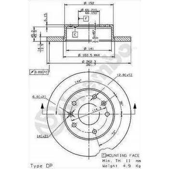 Brzdový kotouč Brembo 08.7814.10 Brzdový kotouč