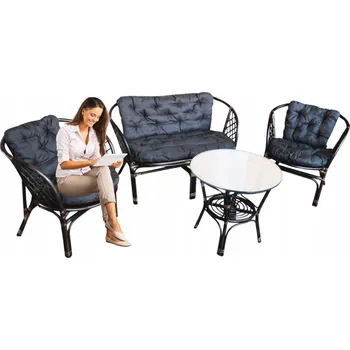 Zahradní sestava Sestava zahradního nábytku z umělého ratanu Multi - hnědá, 4 díly