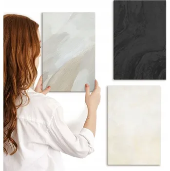 Obraz Sada obrazů do kanceláře, strukturované, minimalistické odstíny, 3x 20x30 cm