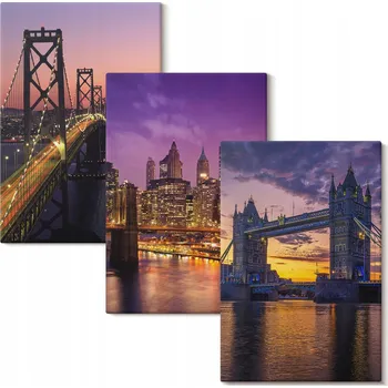 Obraz Sada obrazů na zeď Mosty slunce městské výhledy 3x 20x30 cm