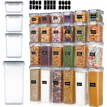 Dóza na potraviny SADA HERMETICKÝCH NÁDOB NA POTRAVINY 24 KS + ŠTÍTKY