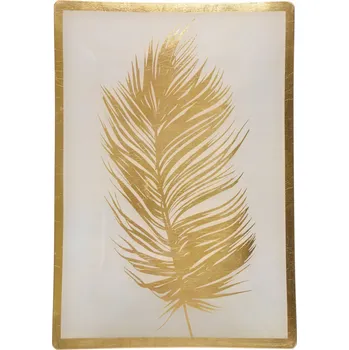 Talíř VELKÝ TÁC/TALÍŘ VE TVARU LISTU - ZLATÝ