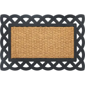 Rohožka VENKOVNÍ KOKOSOVÁ ROHOŽKA PŘED DVEŘE 45x75 cm, HNĚDÁ, S GUMOVOU PODLOŽKOU