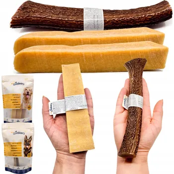 Pamlsek pro psa Přírodní kousátka z himalájského sýra x2 a jelení paroží x1 Velikost XL