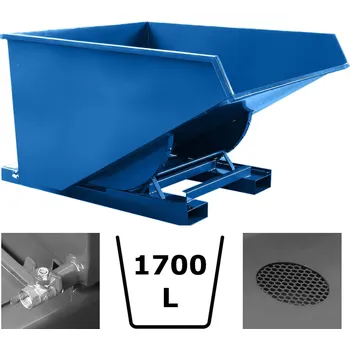 Odpadkový koš Výklopný kontejner (přepravník) 1700 l, s výpustným kohoutem, modrá