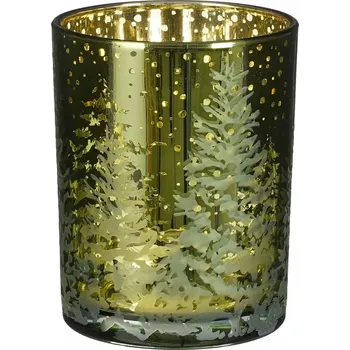 Obraz Skleněný svícen zelený - 10 x 12,5 cm