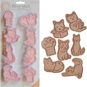 Vykrajovátko Dortisimo Plastové vypichovače Kočky (8 ks)