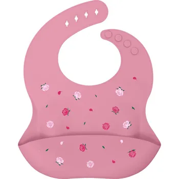 Bryndák Silikonový bryndák pro děti s kapsou, voděodolný, Čtyři sloni