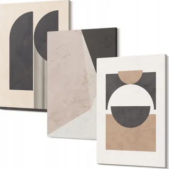 Obraz Sada obrazů na plátně Abstraktní tvary béžová hnědá 30x20 cm