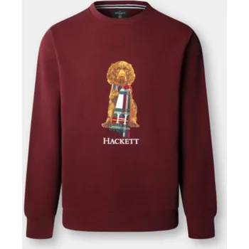 Pánská mikina MIKINA HACKETT LONDON HERITAGE HARRY CREW BURGUNDY RED