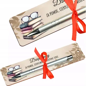 Záložka Dárek k učitelskému dni do školy – záložka do knihy s perem