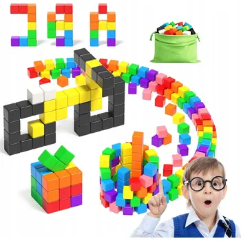 ostatní stavebnice STAVEBNICE S MAGNETEM MAGNETICKÉ 54 KUSŮ KOSTKA FIGURKY HRAČKA PRO DĚTI 3+