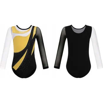 Body BALETNÍ/GYMNASTICKÝ DRES NA TANEC ASYMETRICKÝ STŘIH VELIKOST 140