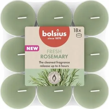 Svíčka Parafínové čajové svíčky Fresh Rosemary Bolsius 18 ks