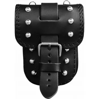 Zavazadlo na motocykl Kožená brašna/kapsa na opasek, nádrž nebo brašny – černá kapsička s cvočkem