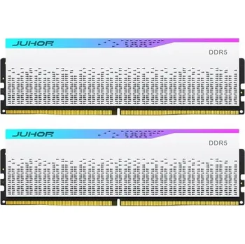 Externí pevný disk JUHOR DDR5 32GB RAM 2x16GB 6000MHz 6400MHz RGB PC5 DIMM Herní paměť Bílá pro stolní počítače s vysokým výkonem a moderním designem