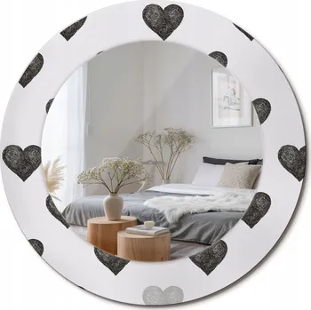 Zrcadlo Zrcadlo s ozdobným skleněným rámem Abstraktní srdce fi 50 cm