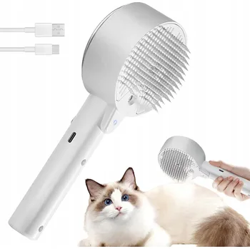 Péče o srst a drápky ELEKTRICKÝ HŘEBEN S PÁROU PRO PSA KOČKU ZVLHČUJÍCÍ SRST USB