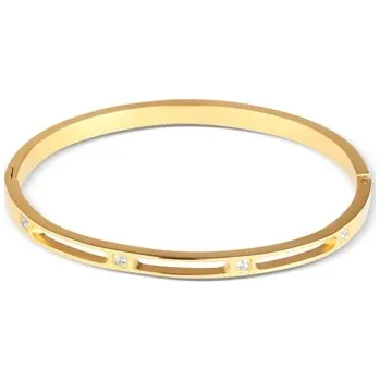 Náramek Zlacený náramek z chirurgické oceli s čirými zirkony SSSB0098XI8GO00