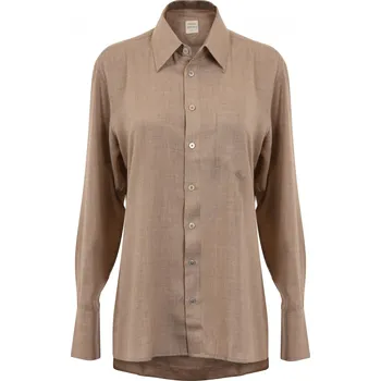 Dámská košile Chemise Éternelle košile ze 100 % kašmíru L / Hnědé