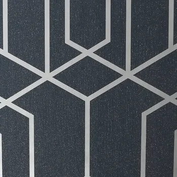 Tapeta Omyvatelná vinylová tapeta s geometrickým vzorem a třpytkami