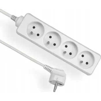 Napájecí kabel Prodlužovací Kabel 4 zásuvky 5m bílý