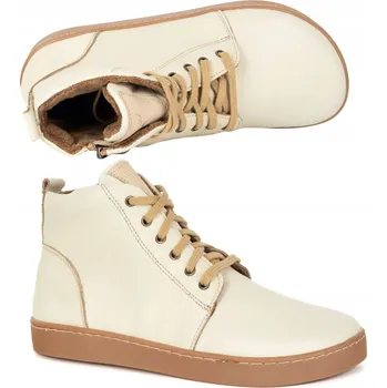 Dámská zimní obuv Dámské zimní zateplené barefoot boty kožené Z-B04 ecru 40