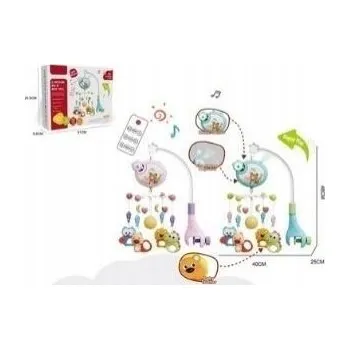 Kolotoč nad postýlku Kolotoč nad postýlku Růžový B/O s dálkovým ovládáním, projektorem a melodiemi