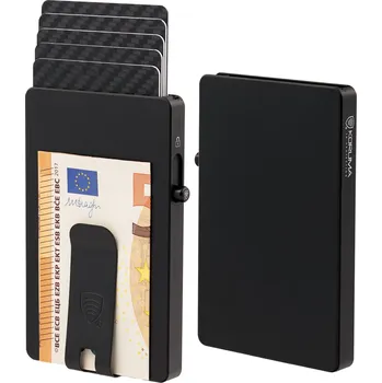 Peněženka Hliníková Peněženka Na Karty S Klipem Na Bankovky (černá) -