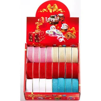 Stuha Dekorativní stuha látková s glitrem - 25mm x 275 cm - 24 ks - S16-9104