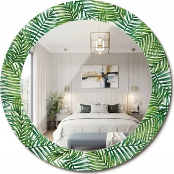 Zrcadlo Zrcadlo s potiskem do koupelny, kuchyně, předsíně, tropická palma, průměr 60 cm