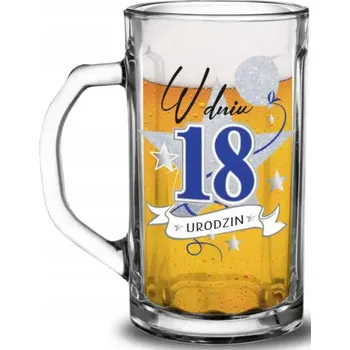 Sklenice HRNEK PIVNÍ SKLENICE JAKO DÁREK PRO MUŽE K 18. NAROZENINÁM