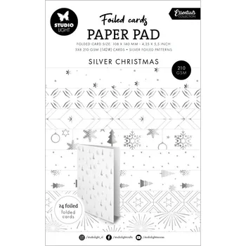 Výtvarná sada Základy na vánoční přání Studio Light, A6, 24 l. - Stříbrné vzory