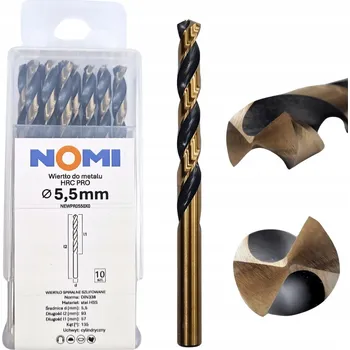 Vrták VRTÁK DO KOVU 5,5mm HRC PRO NOMI PRO OCEL, PLASTY, HLINÍK, DŘEVO