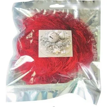 Vánoční dekorace Andělské vlasy hladké - červené - 1928-03
