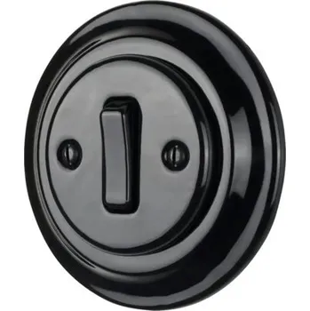 vypínač Porcelánový vypínač Bohemia-Design K1-R120Q-BL ř.6 schodišťový, černý