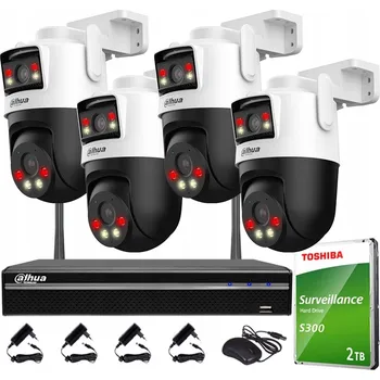 Bezpečnostní kamera WIFI sada 5MP+5MP DAHUA 4x Otočná kamera P5D-5F-PV Venkovní Dual Light