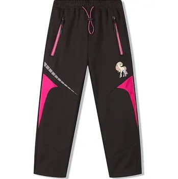 Dívčí kalhoty DÍVČÍ SOFTSHELLOVÉ KALHOTY - ČERNÁ/ RŮŽOVÁ HK9783 Velikost: 104, Barva: Černá/ růžová