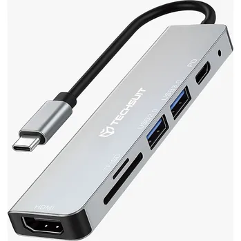 Dokovací stanice Techsuit TurboChargeX 6 v 1 (H5) - Type-C na 2x USB,