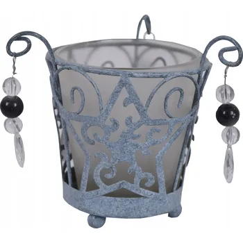 Svícen Kovový svícen hvězda 12x12x7 cm, skleněný kalíšek na svíčku 7xø 5.5 cm