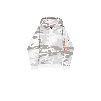 Pánská mikina Mikina s kapucí z Alpha Industries - Back Print Hoodie Vintage - Muži - bílá