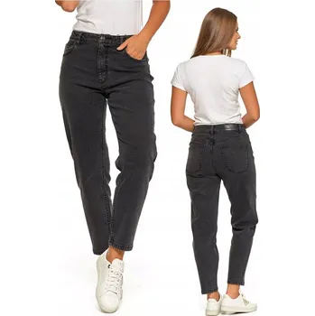 Dámské džíny MOM FIT Džíny dámské klasické MOM JEANS MORAJ černé 38