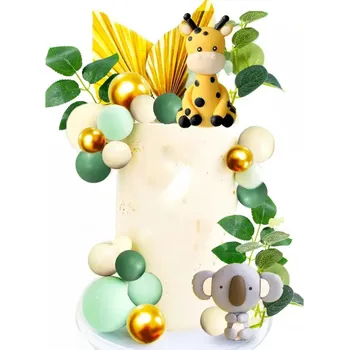 Jedlá dekorace na dort ZÁPICH NA DORT, ZDOBENÍ DORTU MOTIV DŽUNGLE, 26 KUSŮ