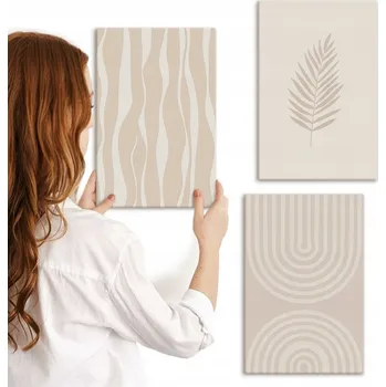 Obraz Sada obrazů do ložnice, abstraktní boho dekorace, 3x 20x30 cm