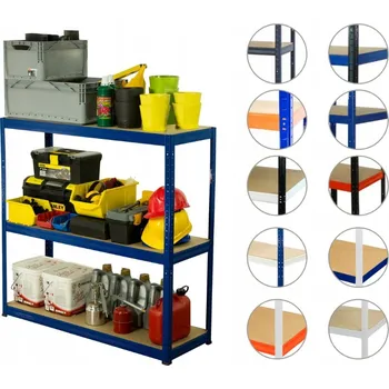 Dílenský regál Kovový regál skladový garážový HELIOS HNN 106x100x60 3x350kg