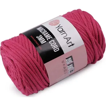 Galanterie Pletací příze Macrame Cord 3mm 250 g - 16 (771) pink