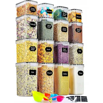 Dóza na potraviny PLASTOVÉ NÁDOBY NA POTRAVINY HERMETICKÉ VZDUCHOTĚSNÉ KRABIČKY 16 Ks + DÁREK