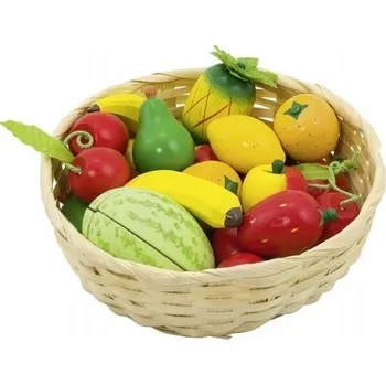 Dřevěná hračka Sada ovoce na krájení Goki 51661, 23 dílů