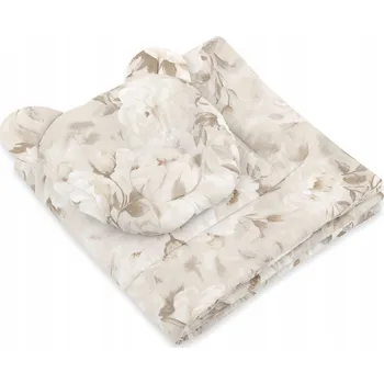 Polštář Přikrývka s výplní a profilovaný polštář Medvídek - sada 2 ks - Pivoňky